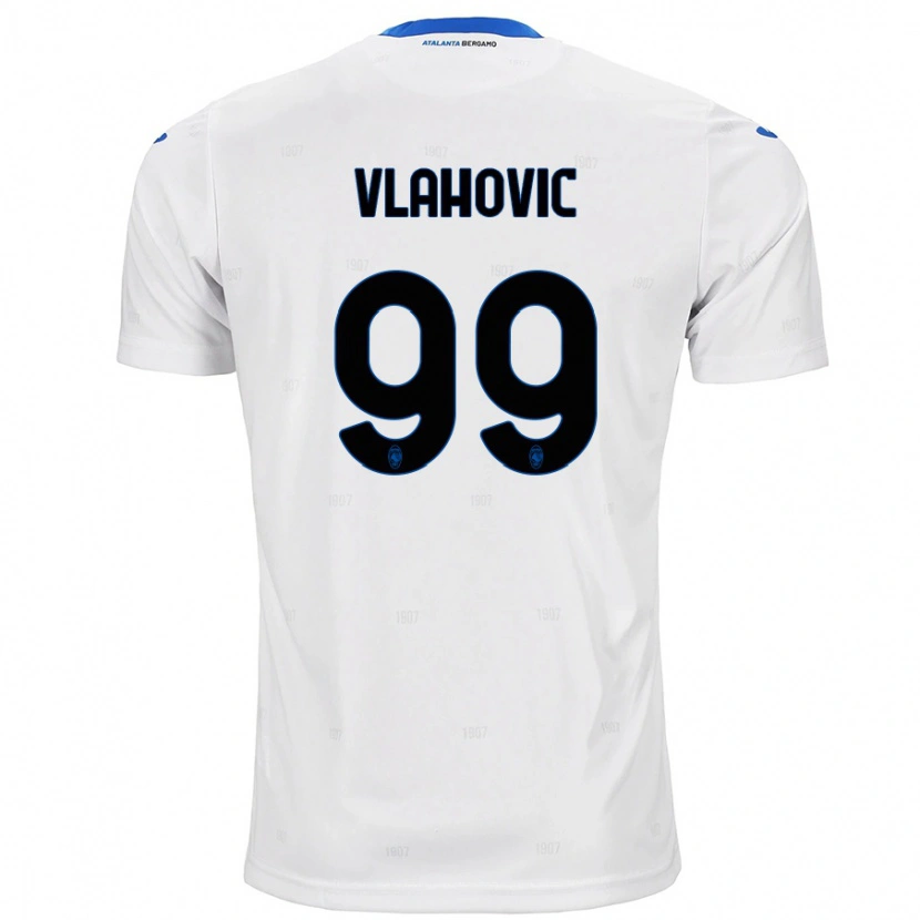 Danxen Homme Maillot Vanja Vlahovic #99 Blanc Tenues Extérieur 2024/25 T-Shirt