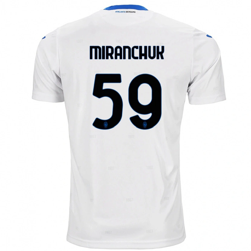 Danxen Homme Maillot Aleksey Miranchuk #59 Blanc Tenues Extérieur 2024/25 T-Shirt