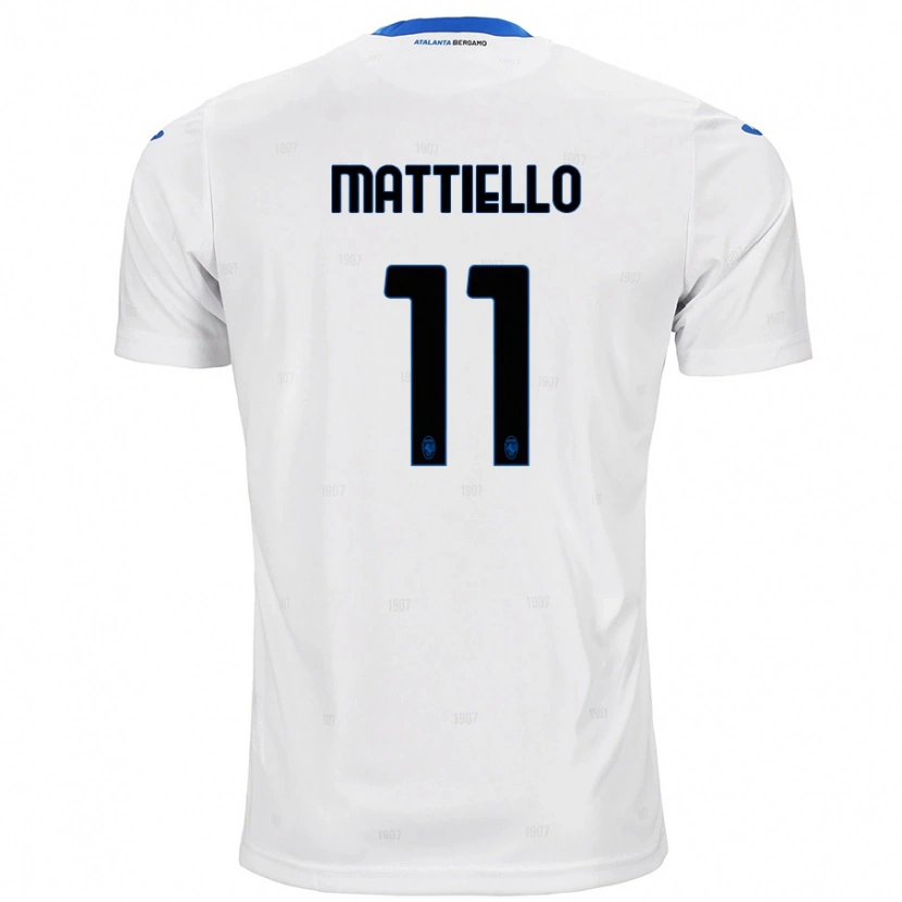 Danxen Homme Maillot Federico Mattiello #11 Blanc Tenues Extérieur 2024/25 T-Shirt