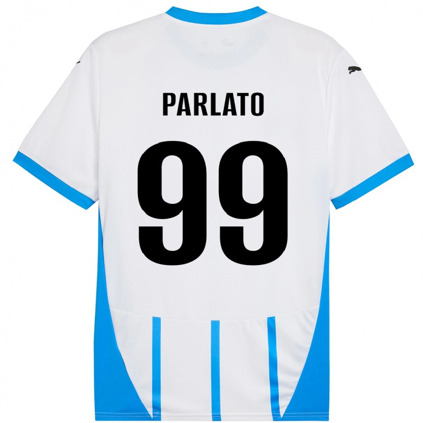 Danxen Homme Maillot Claudio Parlato #99 Blanc Bleu Tenues Extérieur 2024/25 T-Shirt