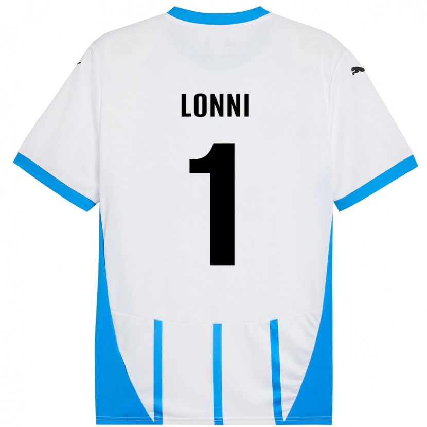 Danxen Homme Maillot Lia Lonni #1 Blanc Bleu Tenues Extérieur 2024/25 T-Shirt