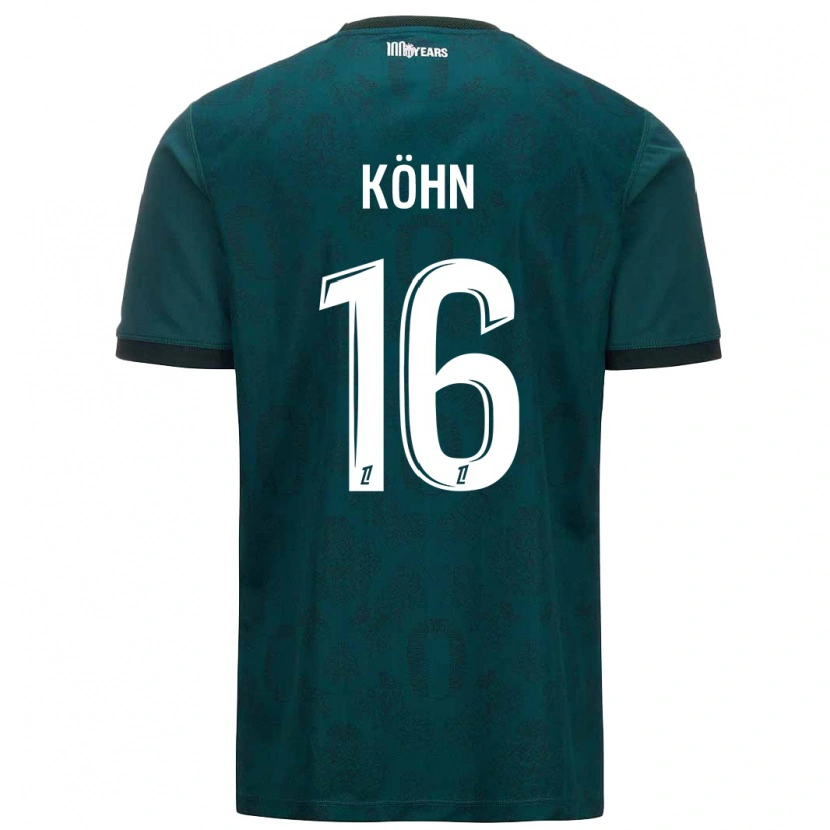 Danxen Homme Maillot Philipp Köhn #16 Vert Foncé Tenues Extérieur 2024/25 T-Shirt