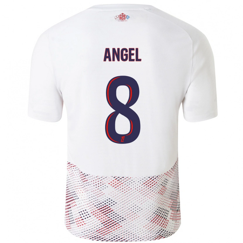 Danxen Homme Maillot Angel Gomes #8 Blanc Bleu Royal Tenues Extérieur 2024/25 T-Shirt