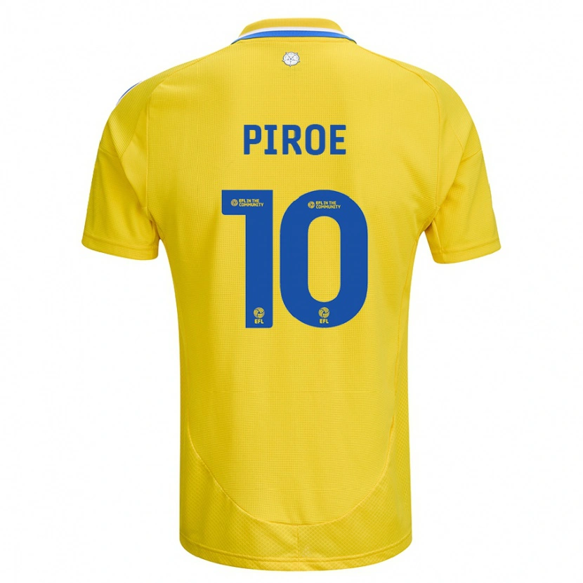 Danxen Homme Maillot Joël Piroe #10 Jaune Bleu Tenues Extérieur 2024/25 T-Shirt