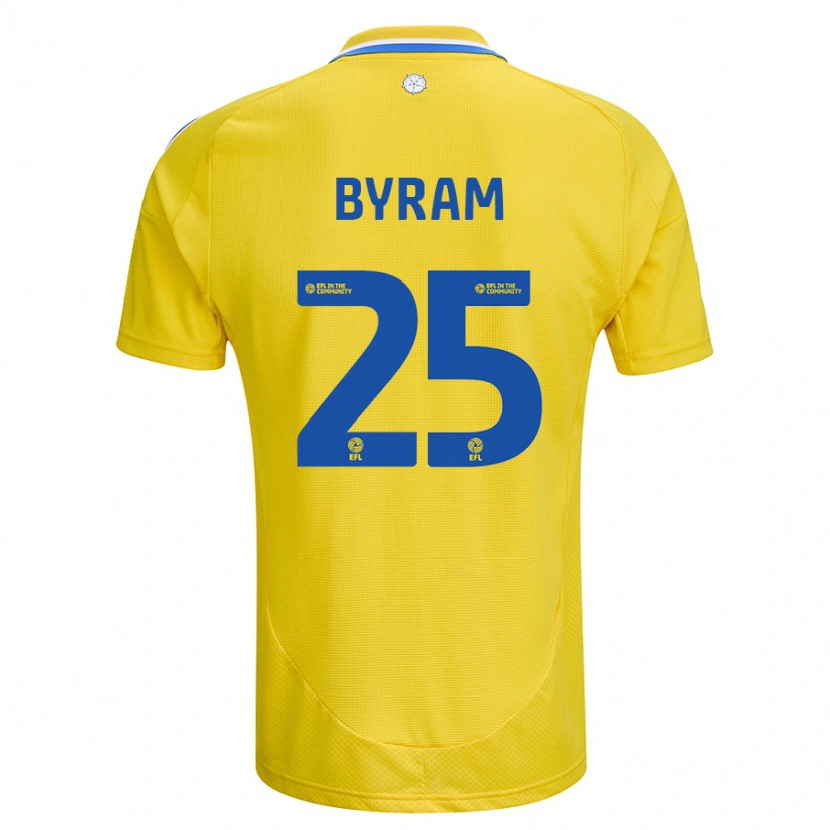 Danxen Homme Maillot Sam Byram #25 Jaune Bleu Tenues Extérieur 2024/25 T-Shirt