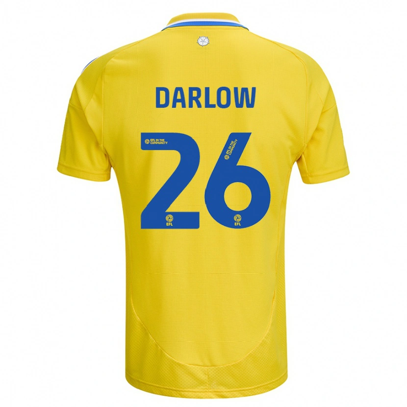 Danxen Homme Maillot Karl Darlow #26 Jaune Bleu Tenues Extérieur 2024/25 T-Shirt