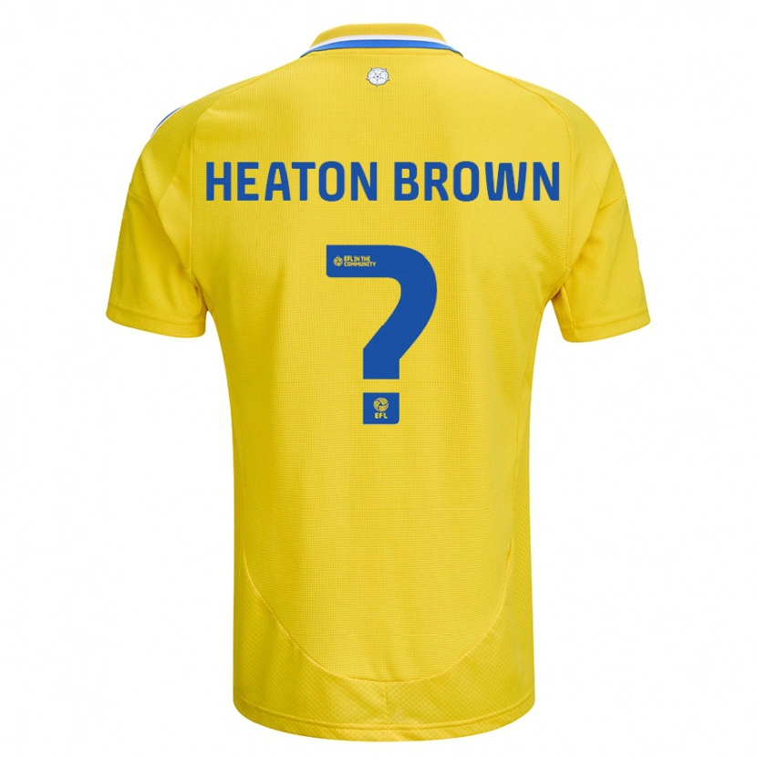 Danxen Homme Maillot Heaton Brown #0 Jaune Bleu Tenues Extérieur 2024/25 T-Shirt