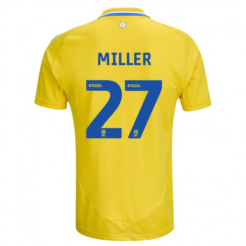 Danxen Homme Maillot Amari Miller #27 Jaune Bleu Tenues Extérieur 2024/25 T-Shirt