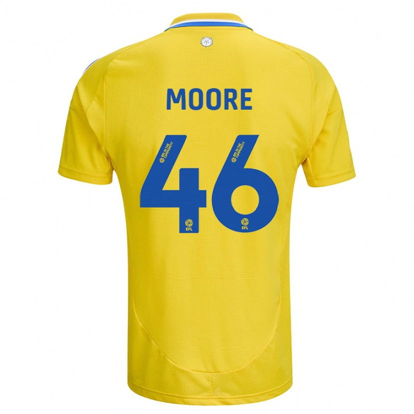 Danxen Homme Maillot Kris Moore #46 Jaune Bleu Tenues Extérieur 2024/25 T-Shirt