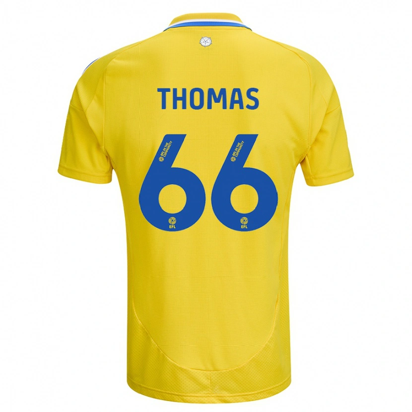 Danxen Homme Maillot Luca Thomas #66 Jaune Bleu Tenues Extérieur 2024/25 T-Shirt