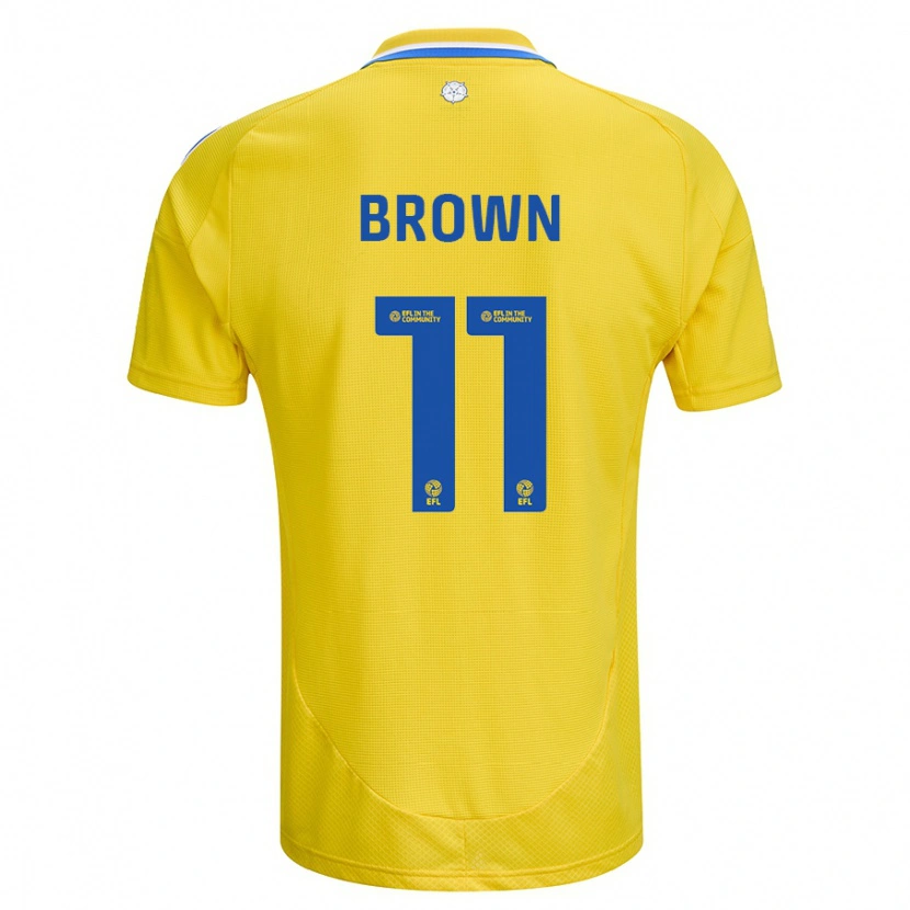 Danxen Homme Maillot Abbie Brown #11 Jaune Bleu Tenues Extérieur 2024/25 T-Shirt