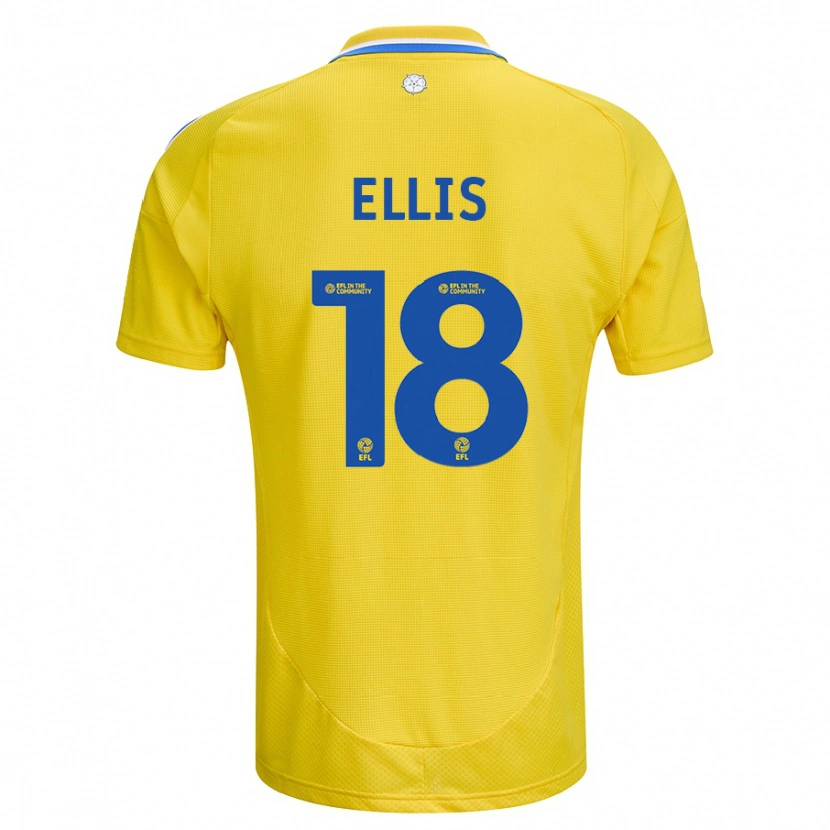 Danxen Homme Maillot Macy Ellis #18 Jaune Bleu Tenues Extérieur 2024/25 T-Shirt