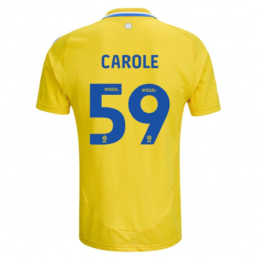 Danxen Homme Maillot Keenan Carole #59 Jaune Bleu Tenues Extérieur 2024/25 T-Shirt