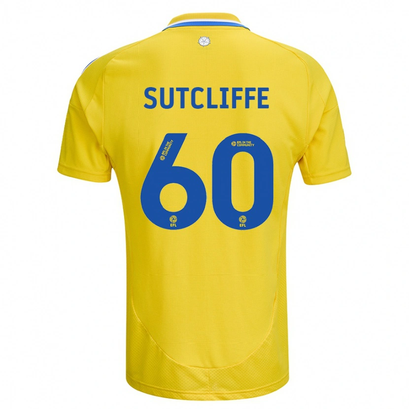 Danxen Homme Maillot Harvey Sutcliffe #60 Jaune Bleu Tenues Extérieur 2024/25 T-Shirt