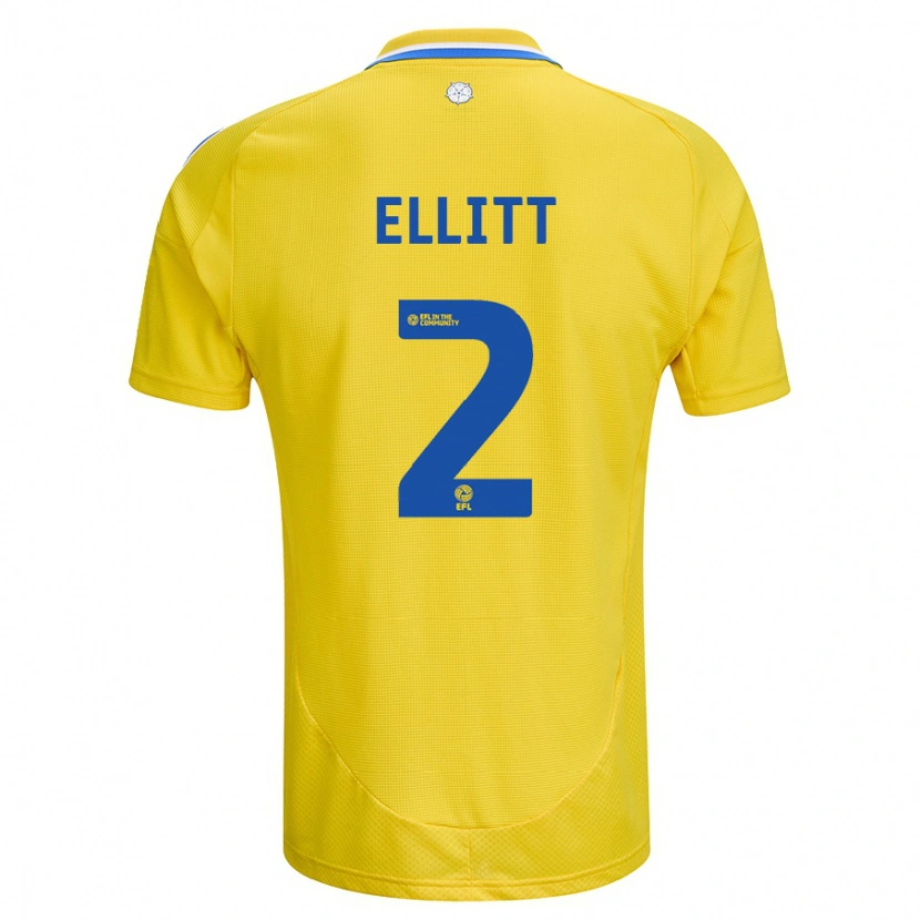 Danxen Homme Maillot Izzy Ellitt #2 Jaune Bleu Tenues Extérieur 2024/25 T-Shirt