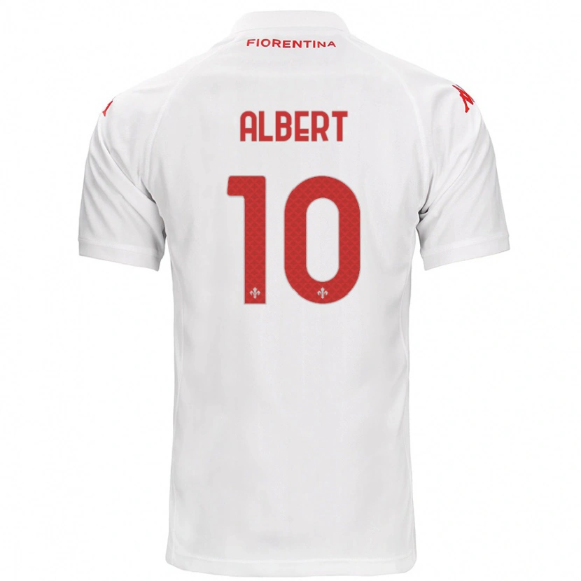 Danxen Homme Maillot Albert Gudmundsson #10 Blanc Tenues Extérieur 2024/25 T-Shirt