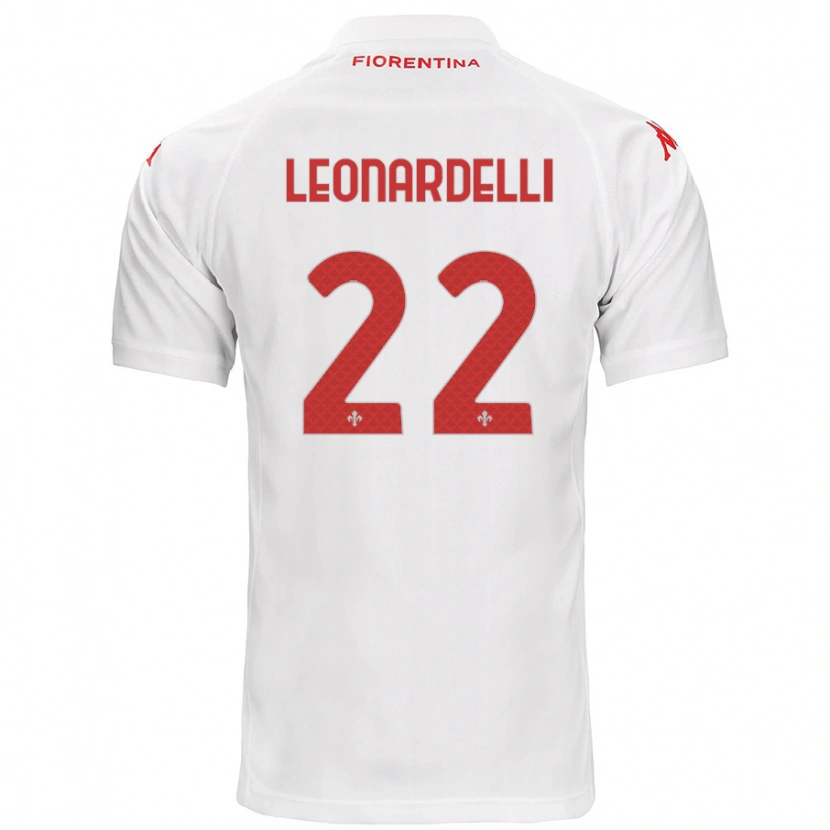 Danxen Homme Maillot Pietro Leonardelli #22 Blanc Tenues Extérieur 2024/25 T-Shirt