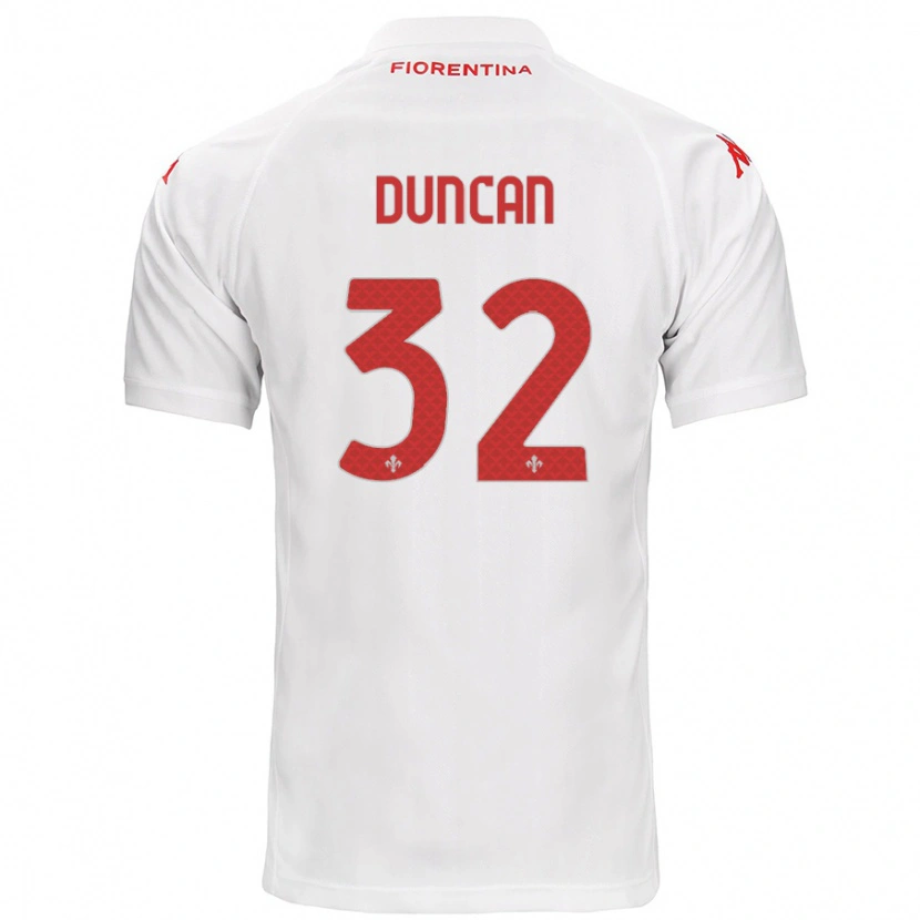 Danxen Homme Maillot Alfred Duncan #32 Blanc Tenues Extérieur 2024/25 T-Shirt