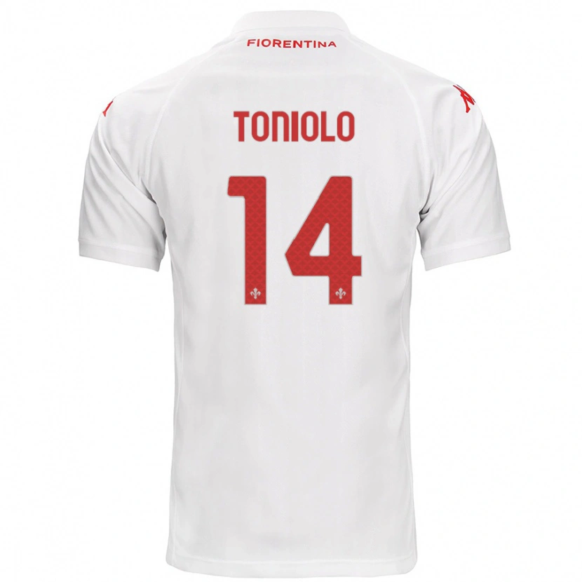 Danxen Homme Maillot Martina Toniolo #14 Blanc Tenues Extérieur 2024/25 T-Shirt