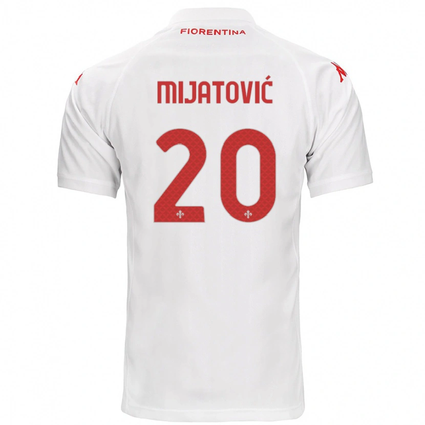 Danxen Homme Maillot Milica Mijatović #20 Blanc Tenues Extérieur 2024/25 T-Shirt