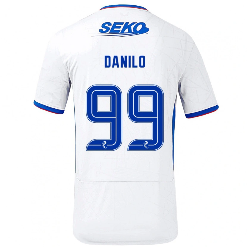 Danxen Homme Maillot Danilo #99 Blanc Bleu Tenues Extérieur 2024/25 T-Shirt