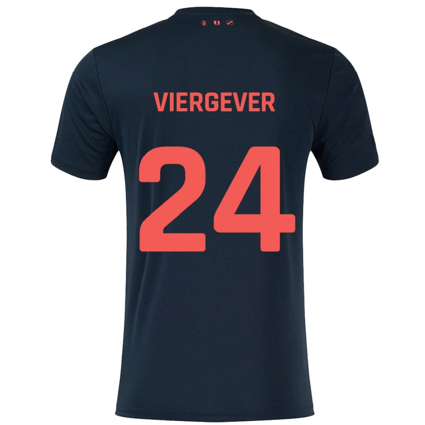 Danxen Homme Maillot Nick Viergever #24 Noir Rouge Tenues Extérieur 2024/25 T-Shirt