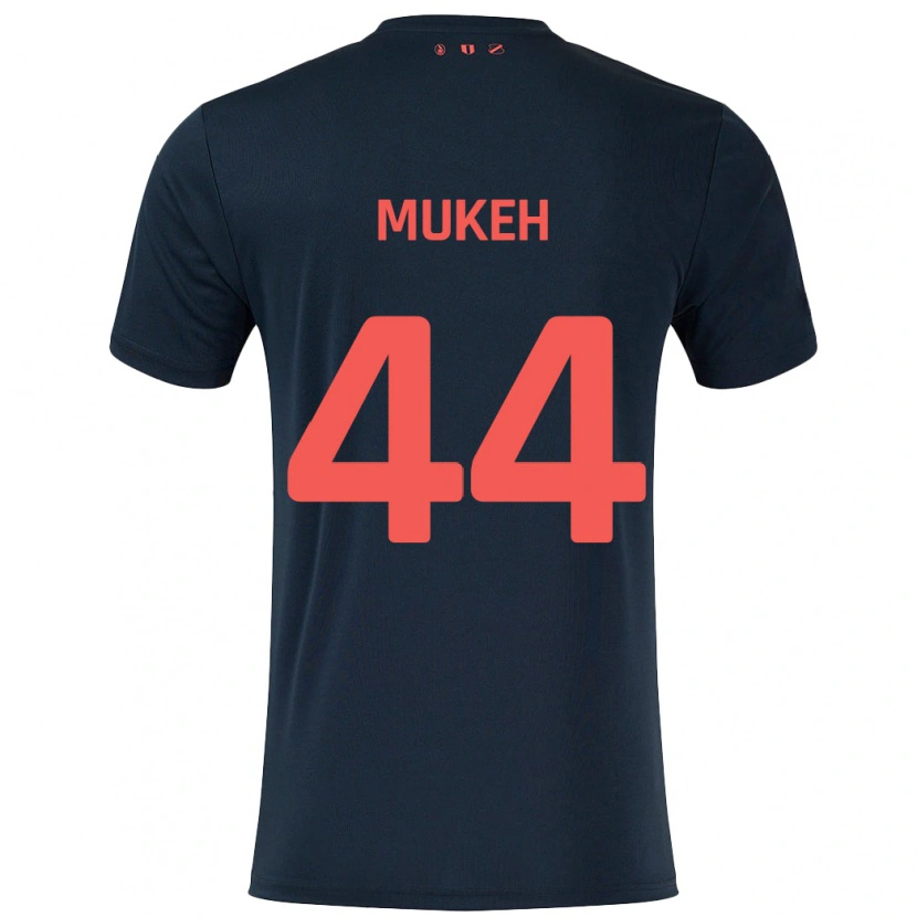 Danxen Homme Maillot Joshua Mukeh #44 Noir Rouge Tenues Extérieur 2024/25 T-Shirt