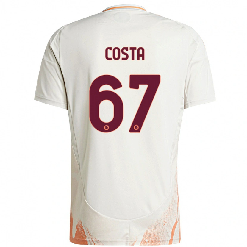 Danxen Homme Maillot João Costa #67 Crème Blanc Orange Tenues Extérieur 2024/25 T-Shirt