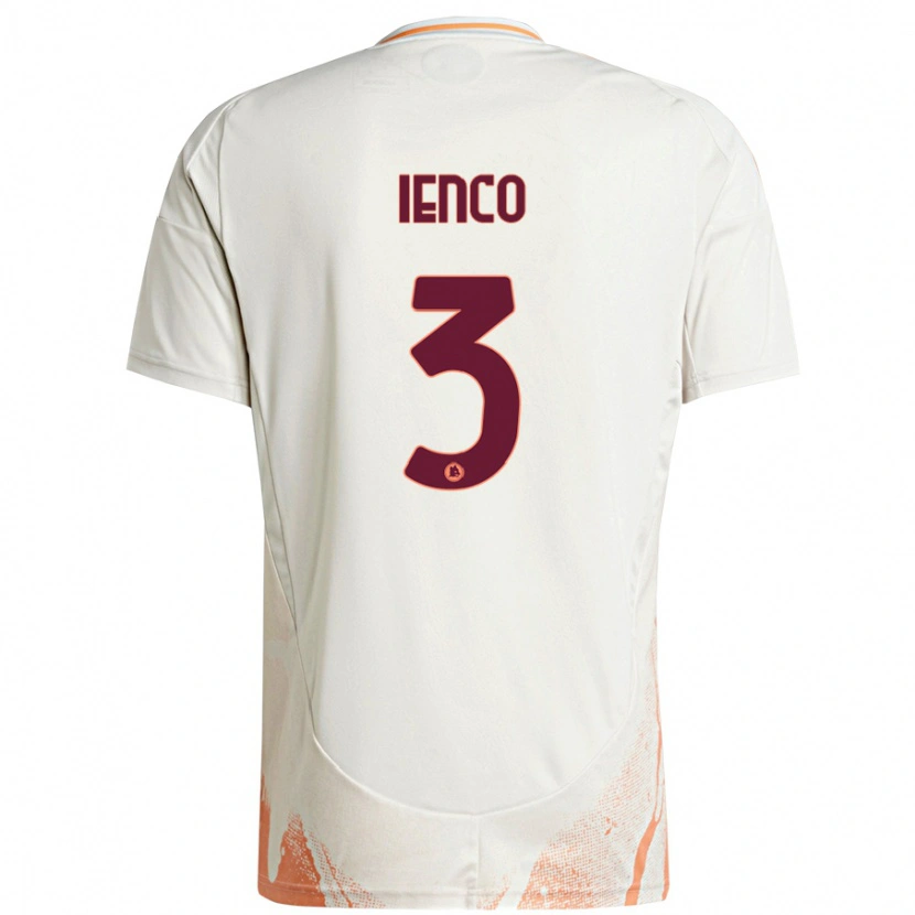 Danxen Homme Maillot Simone Ienco #3 Crème Blanc Orange Tenues Extérieur 2024/25 T-Shirt