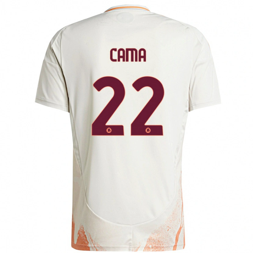 Danxen Homme Maillot Cristian Cama #22 Crème Blanc Orange Tenues Extérieur 2024/25 T-Shirt