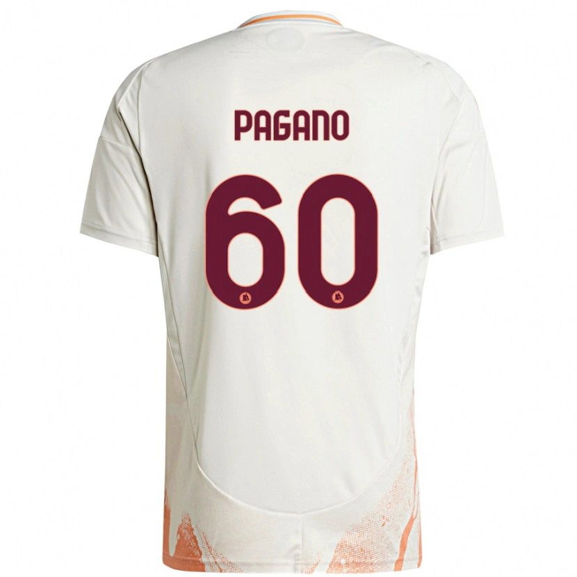 Danxen Homme Maillot Riccardo Pagano #60 Crème Blanc Orange Tenues Extérieur 2024/25 T-Shirt