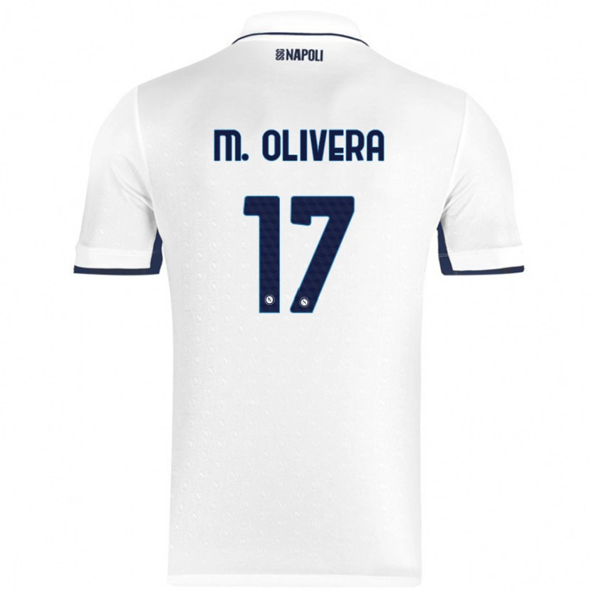 Danxen Homme Maillot Mathías Olivera #17 Blanc Bleu Royal Tenues Extérieur 2024/25 T-Shirt