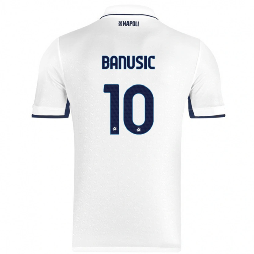 Danxen Homme Maillot Marija Banušić #10 Blanc Bleu Royal Tenues Extérieur 2024/25 T-Shirt