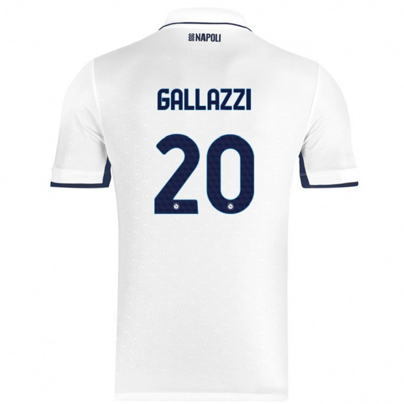 Danxen Homme Maillot Valentina Gallazzi #20 Blanc Bleu Royal Tenues Extérieur 2024/25 T-Shirt