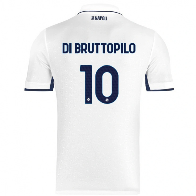 Danxen Homme Maillot Giuseppe Ambrosino Di Bruttopilo #10 Blanc Bleu Royal Tenues Extérieur 2024/25 T-Shirt