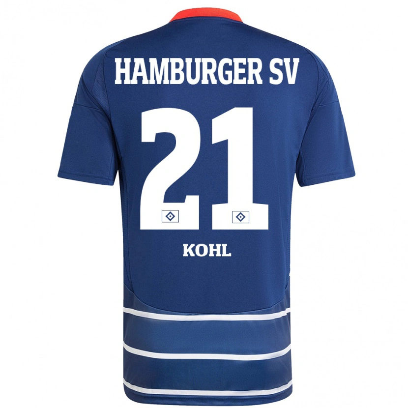 Danxen Homme Maillot Ohene Köhl #21 Bleu Foncé Tenues Extérieur 2024/25 T-Shirt