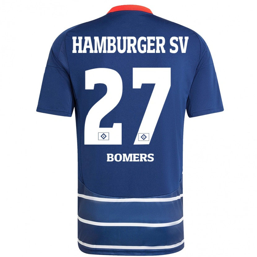 Danxen Homme Maillot Henrik Bomers #27 Bleu Foncé Tenues Extérieur 2024/25 T-Shirt