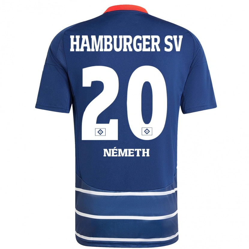 Danxen Homme Maillot András Németh #20 Bleu Foncé Tenues Extérieur 2024/25 T-Shirt