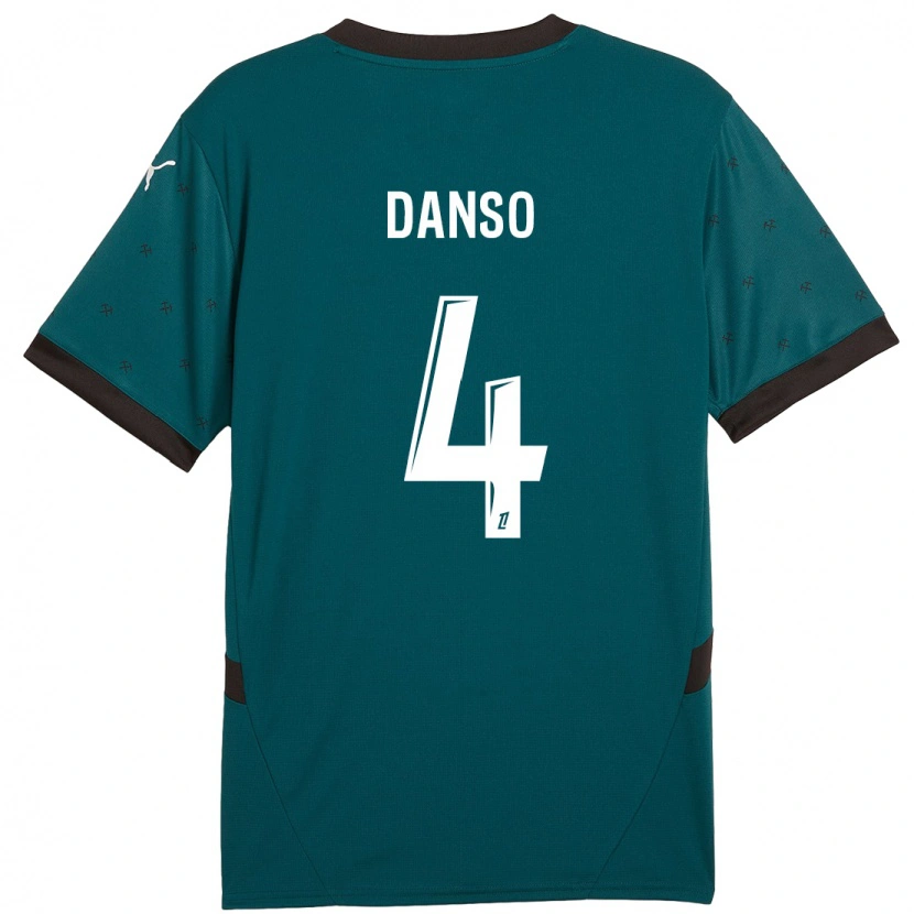 Danxen Homme Maillot Kevin Danso #4 Vert Foncé Tenues Extérieur 2024/25 T-Shirt