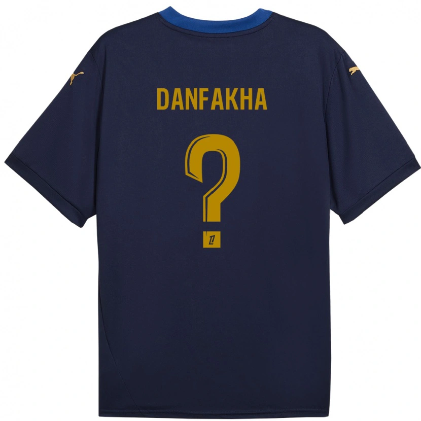 Danxen Homme Maillot Dialla Danfakha #0 Bleu Marine Doré Tenues Extérieur 2024/25 T-Shirt