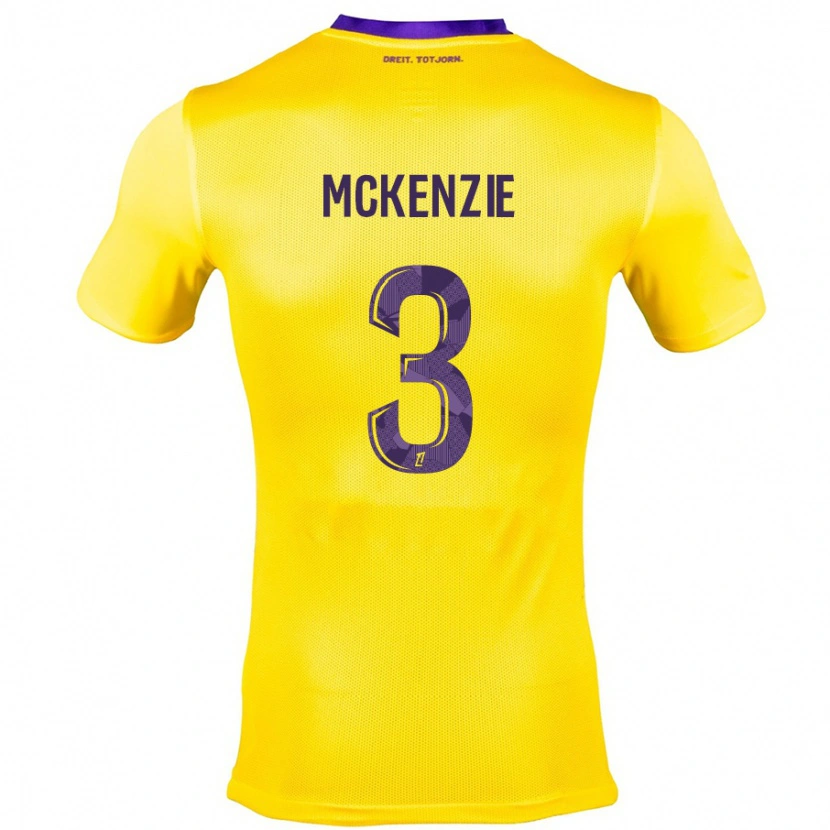 Danxen Homme Maillot Mark Mckenzie #3 Jaune Violet Tenues Extérieur 2024/25 T-Shirt