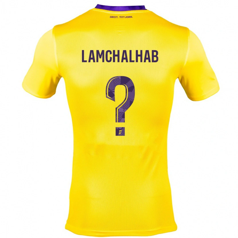 Danxen Homme Maillot Merwan Lamchalhab #0 Jaune Violet Tenues Extérieur 2024/25 T-Shirt