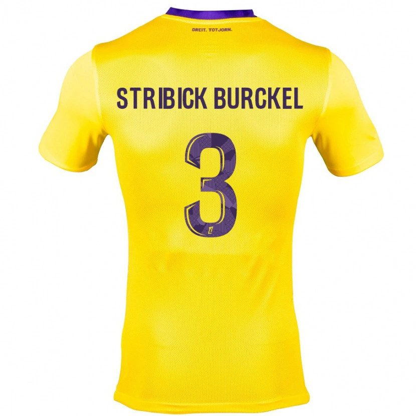 Danxen Homme Maillot Laetitia Stribick-Burckel #3 Jaune Violet Tenues Extérieur 2024/25 T-Shirt