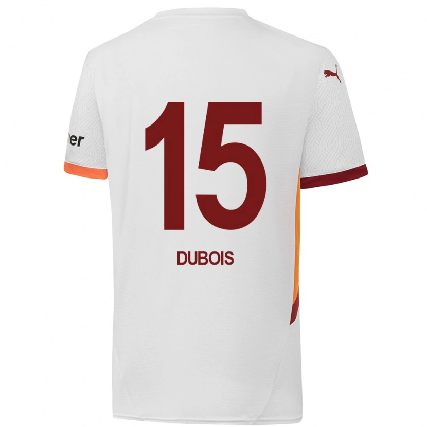 Danxen Homme Maillot Léo Dubois #15 Blanc Jaune Rouge Tenues Extérieur 2024/25 T-Shirt