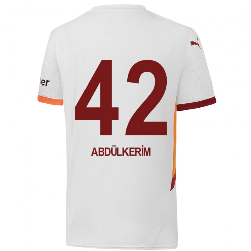 Danxen Homme Maillot Abdülkerim Bardakcı #42 Blanc Jaune Rouge Tenues Extérieur 2024/25 T-Shirt