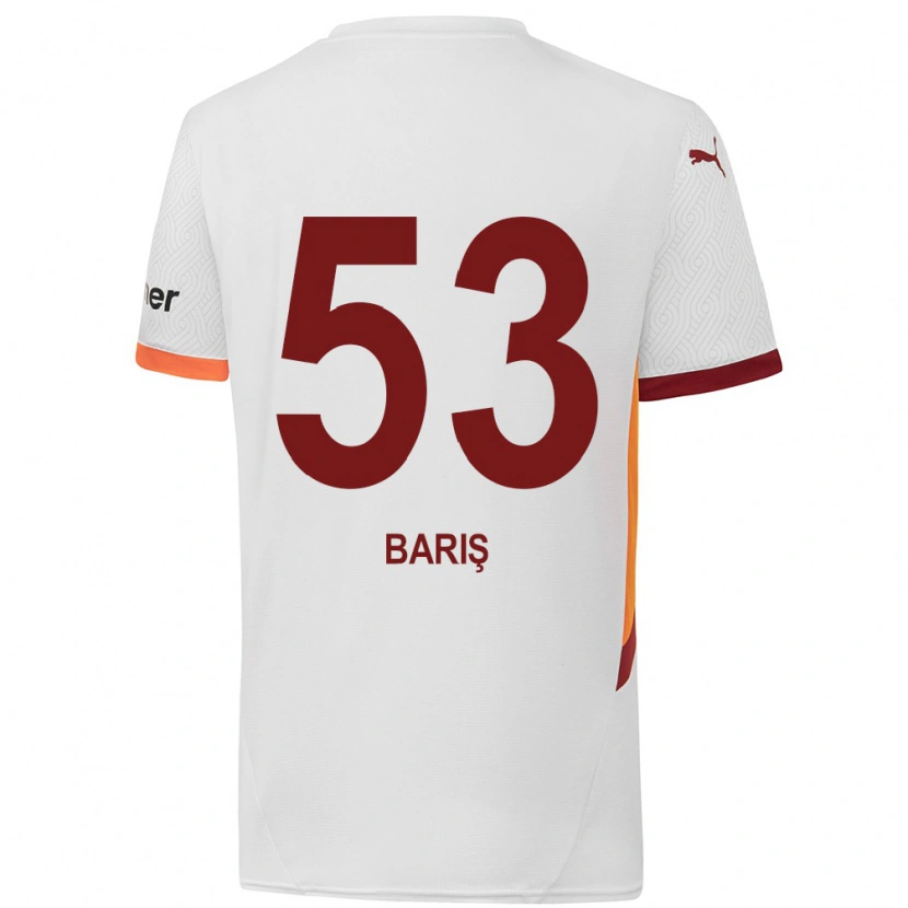 Danxen Homme Maillot Barış Alper Yılmaz #53 Blanc Jaune Rouge Tenues Extérieur 2024/25 T-Shirt