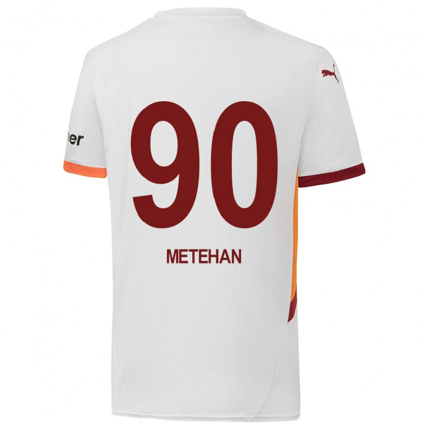 Danxen Homme Maillot Metehan Baltacı #90 Blanc Jaune Rouge Tenues Extérieur 2024/25 T-Shirt