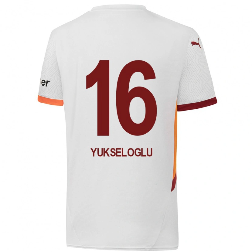 Danxen Homme Maillot Ayaz Yükseloğlu #16 Blanc Jaune Rouge Tenues Extérieur 2024/25 T-Shirt