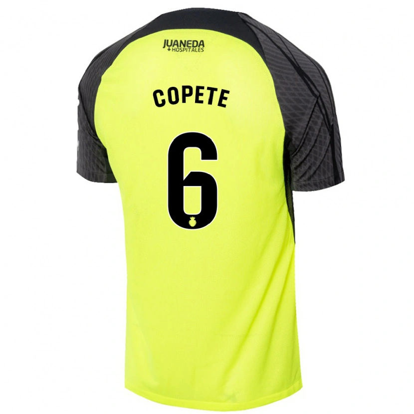 Danxen Homme Maillot José Copete #6 Vert Fluo Noir Tenues Extérieur 2024/25 T-Shirt