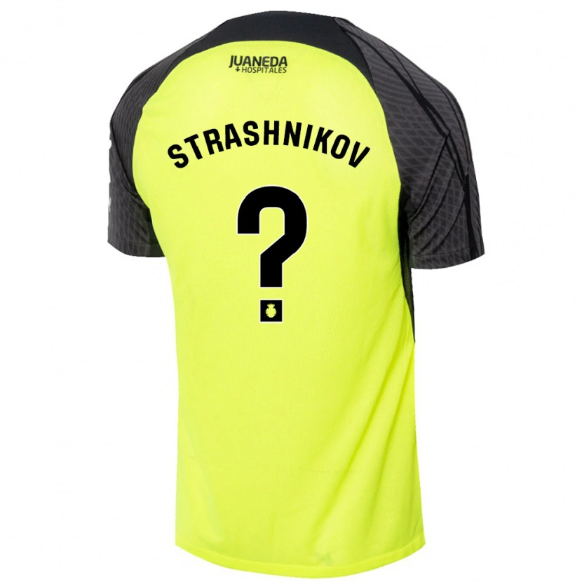 Danxen Homme Maillot Nikolay Strashnikov #0 Vert Fluo Noir Tenues Extérieur 2024/25 T-Shirt